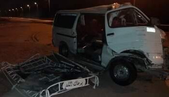 إصابة 14 شخصاً فى حادث انقلاب ميكروباص أسفل كوبرى سيراميكا بالعاشر من رمضان